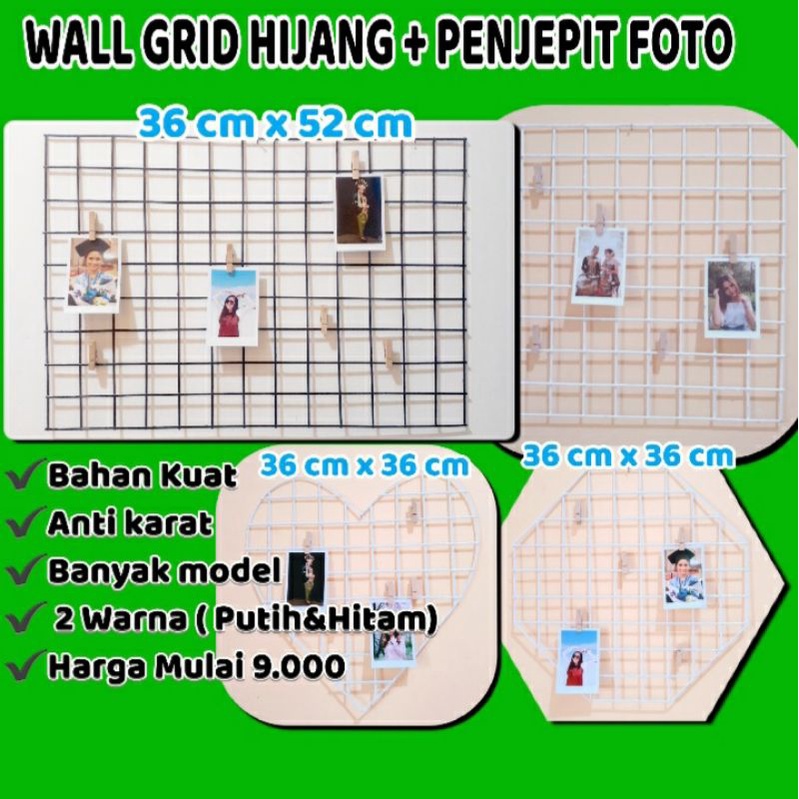 wall GRID Hijang + penjepit foto