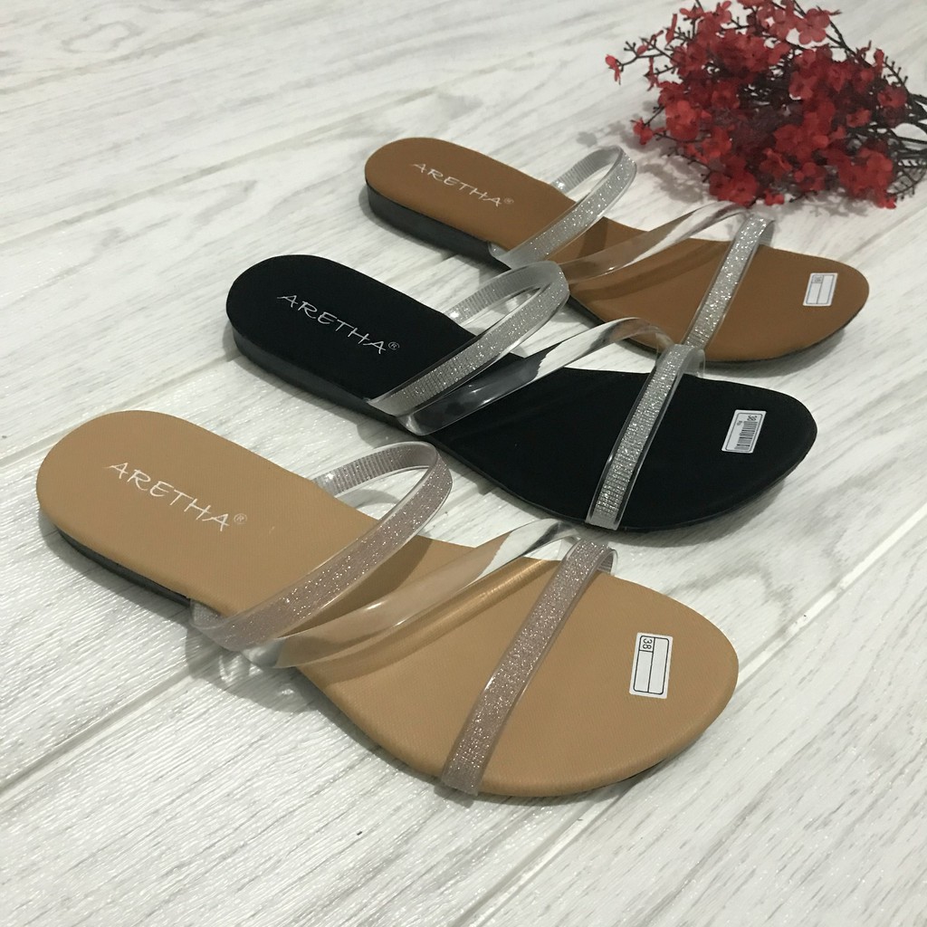 SANDAL MIKA TEPLEK ARETHA/sandal wanita/sepatu wanita/ flatshoes