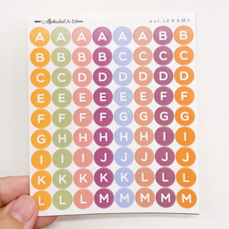 

STICKER DOT ALPHABET NUMBER COLORFUL | PERLENGKAPAN TULIS | DAILYPAPIER.ID
