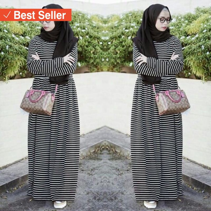 Sepatu Olahraga murah Harga Terjangkau / Damai fashion - baju gamis muslim wanita Athina stripe -