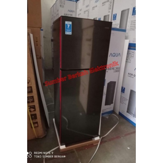 KULKAS 2 PINTU AQUA 50watt garandi resmi AQR - D 270 WDS S ASI room 220 liter Promo murah bandung