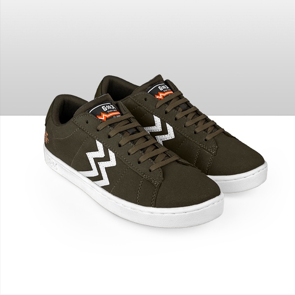 Geoff Max Factory -  HF Court Olive Off White (Grade B) | Sepatu Pria | Casual | Sneakers |