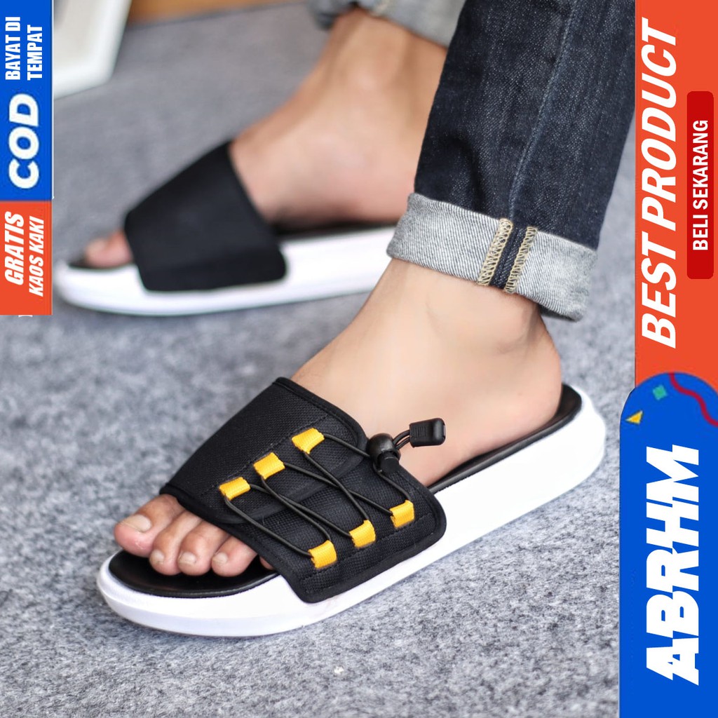 Sandal Slide Pria Sandal Slop Pria Sendal Selop Cowok / Cowo Ori Distro Sandal Selop Keren Kekinian