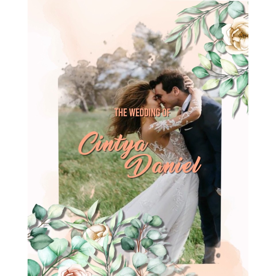 Undangan Digital Video Pernikahan Simple Flower Rose Elegant Termurah