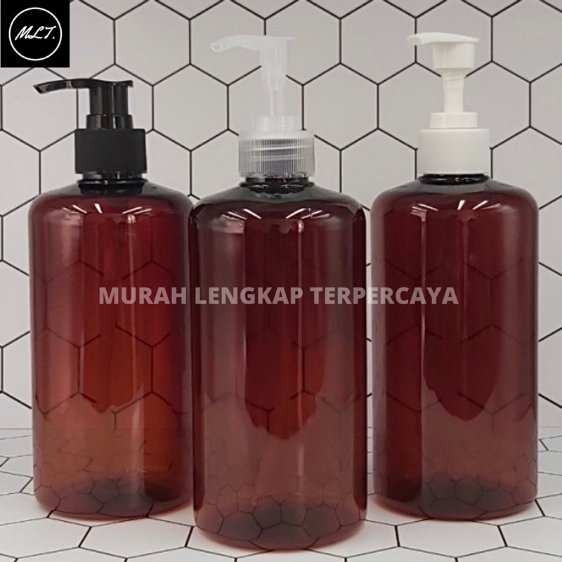 BOTOL COKLAT AMBER 500ML TUTUP PUMP TEBAL DAN KERAS / BOTOL HAND SANITIZER 500ML NECK 24 PUMP POMPA AMBER COKLAT BOTOL SABUN 500 ML