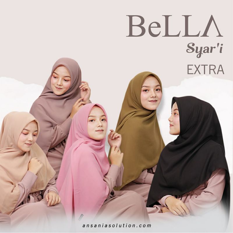 Hijab segiempat Bella square jumbo syar'i Ukuran 130x130cm Bahan pollycotton | Hijab segiempat jumbo