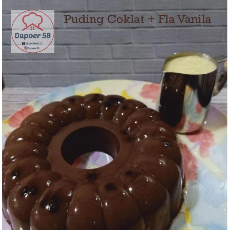 

Puding coklat Fla vanila atau coklat