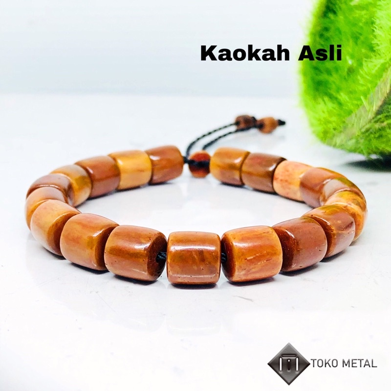 Gelang Tangan Kayu Kaokah Asli Warna Coklat Original Wanita/Pria [ Toko Metal ]