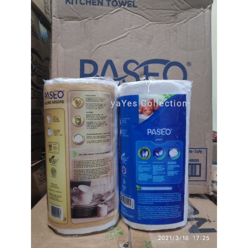 Tisu Dapur Paseo Kitchen Cooking Towel Absorb Oil Tissue Menyerap Minyak 70's langsung Pakai Pure