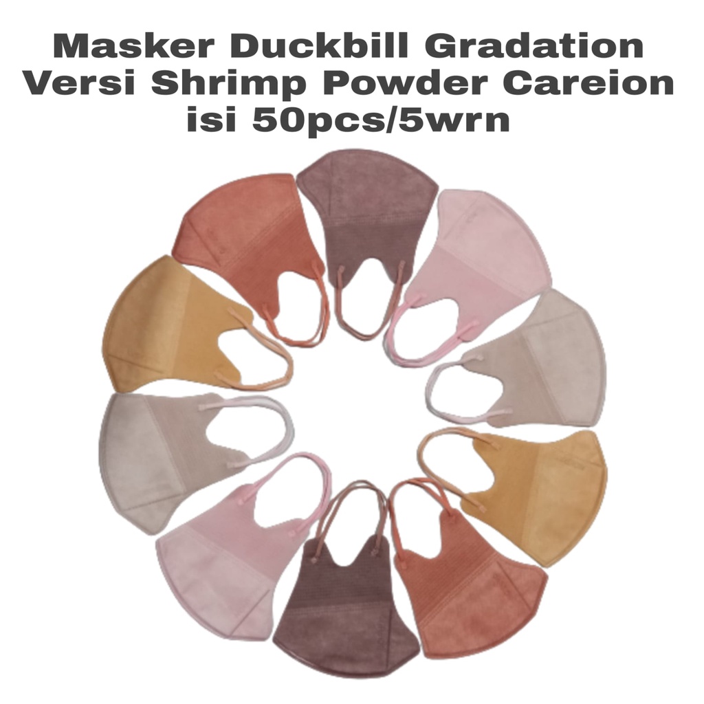 MASKER CAREION DUCKBILL GRADATION SERIES SOFT COLOUR MASKER DUCK BILL 3PLY GRADATION MIX 5WARNA ISI 50PC - DUCKBILL GRADATION 50PC