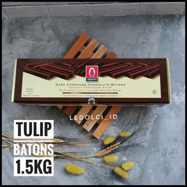 

Tulip Coklat Stick Dark Chocolate Compound Batons 1.5 Kg (Kemasan Box)