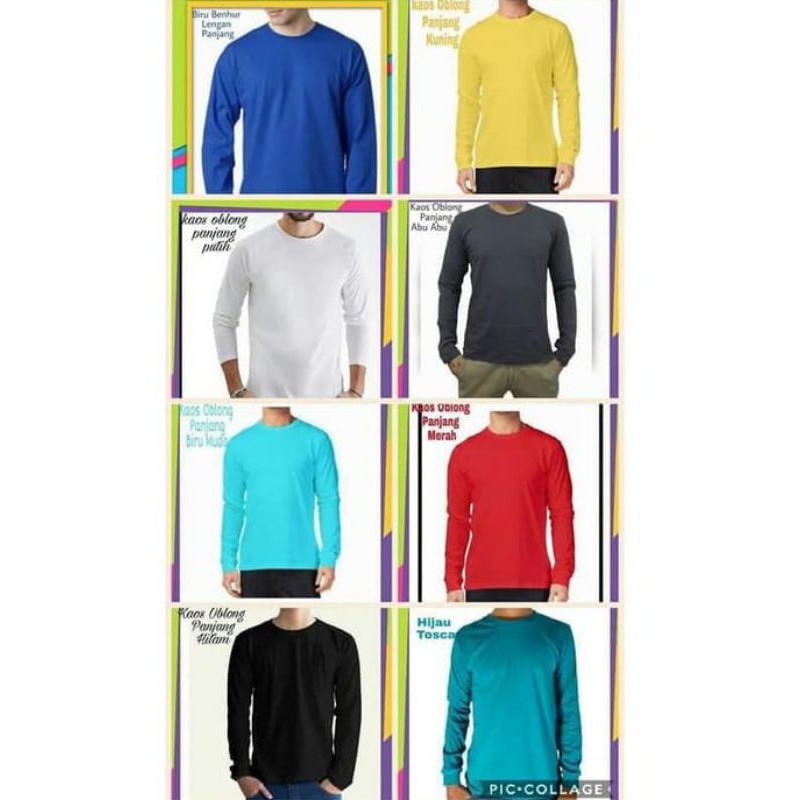 kaos polos/lengan panjang/oblong polos/kaos pria/cowok grosir/murah