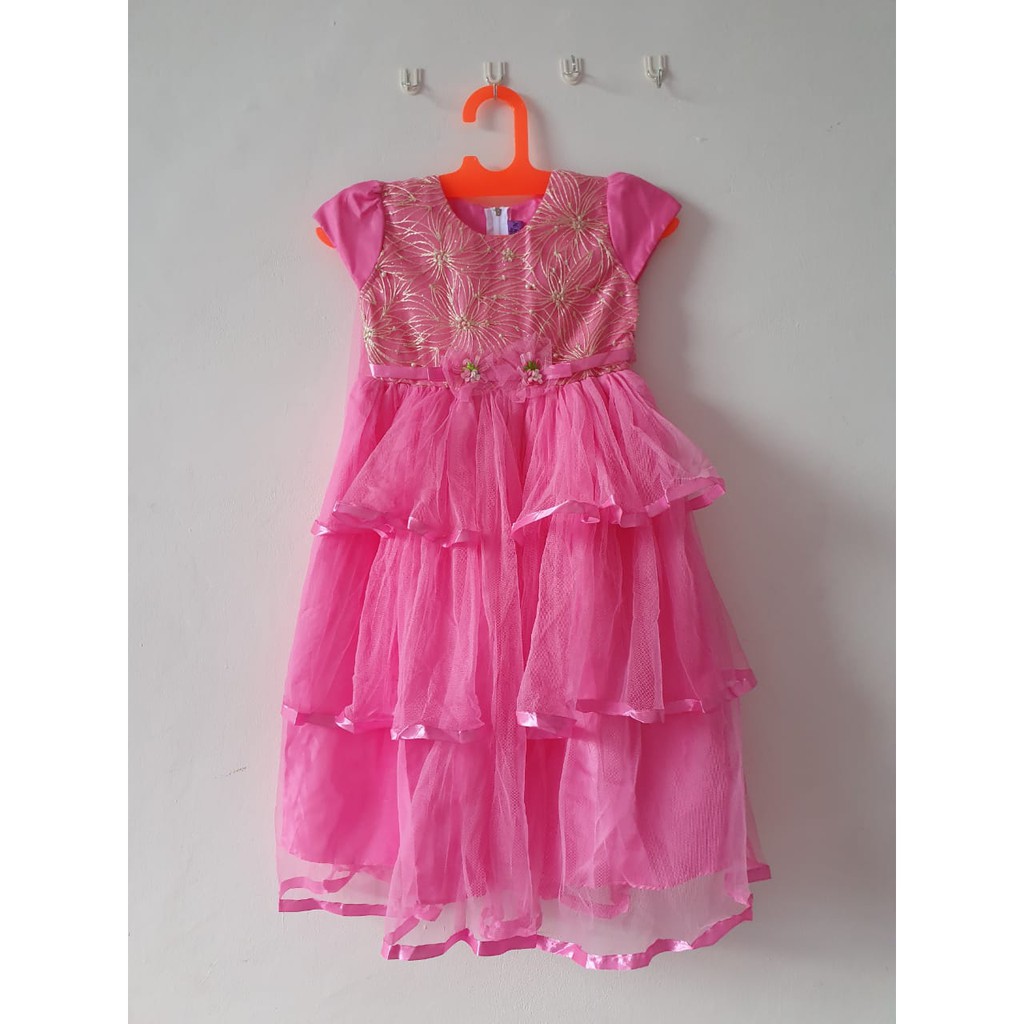 Dress Anak Perempuan 2 3 Tahun Gaun Anak 10 Tahun Baju Pesta Ulang Tahun Kado Murah Bahan Tile Tulle KA51