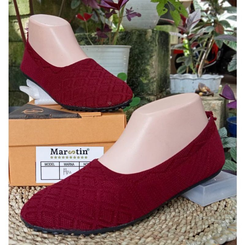 Sepatu balet import/Sepatu Rajut balet/Flat shoes/Sepatu cewek cantik-Maroon3