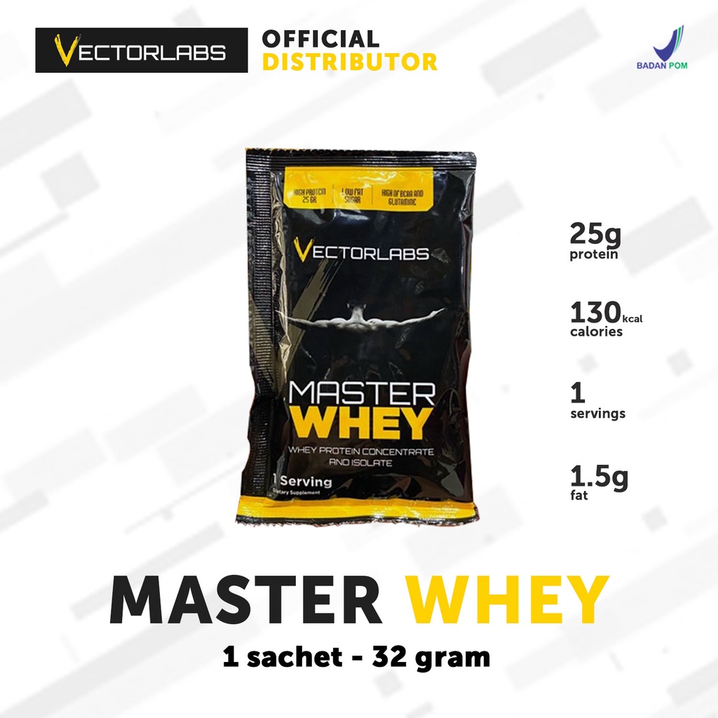 VECTORLABS MASTER WHEY SACHET 1 SERVING SUSU PROTEIN ISOLATE CONCENTRATE Masterwhey