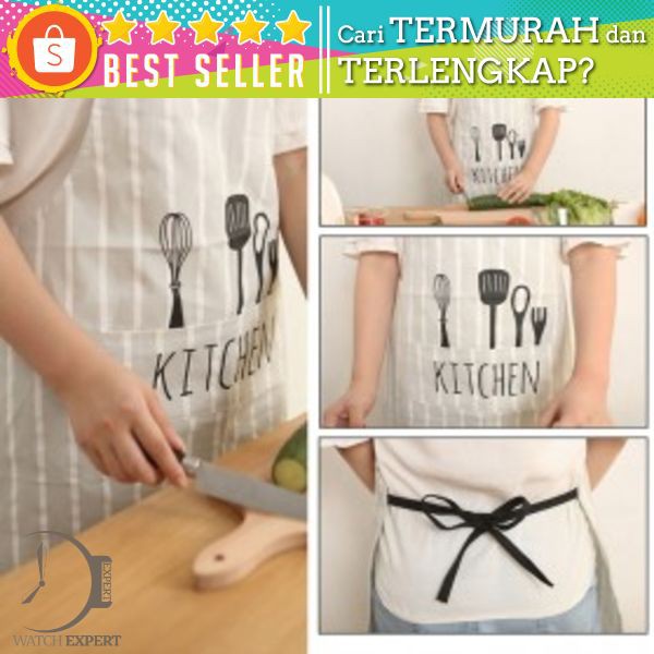 Celemek Apron Dapur - Black