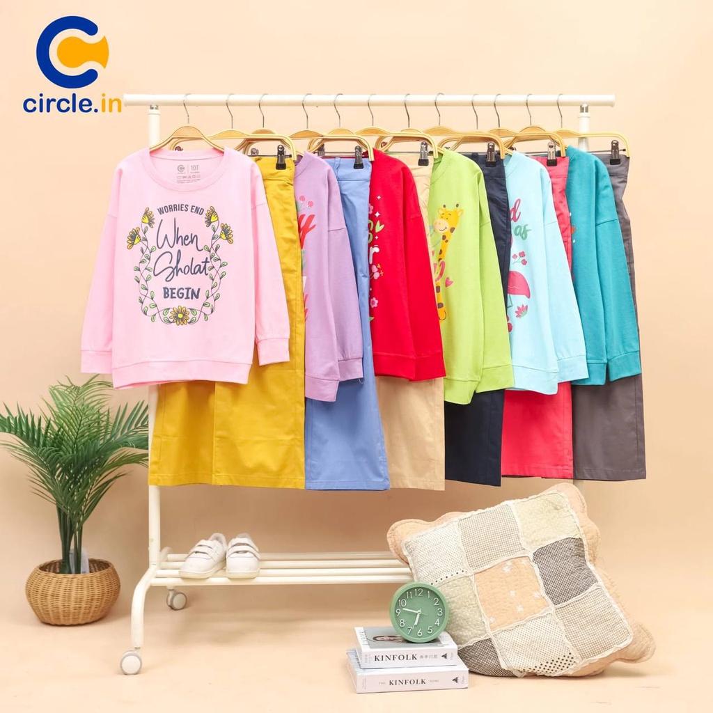 Setelan anak Sweatshirt Wit Cullotes by Circle.in