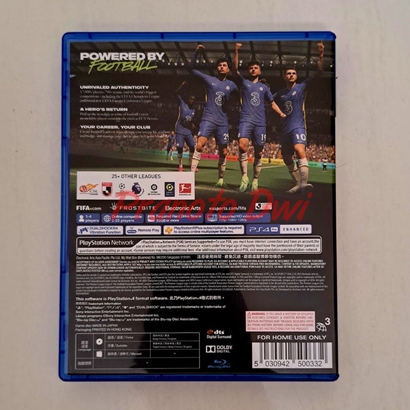 Kaset PS4 FIFA 22 Reg 3 Bluray PS 4 FIFA22 BD Second Bekas