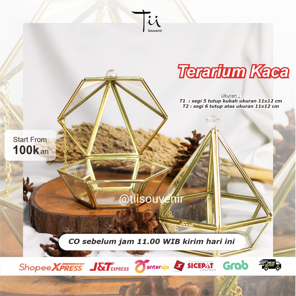 [READY] Terarium Kaca Ada Pintunya untuk Tempat Cincin atau Perhiasan