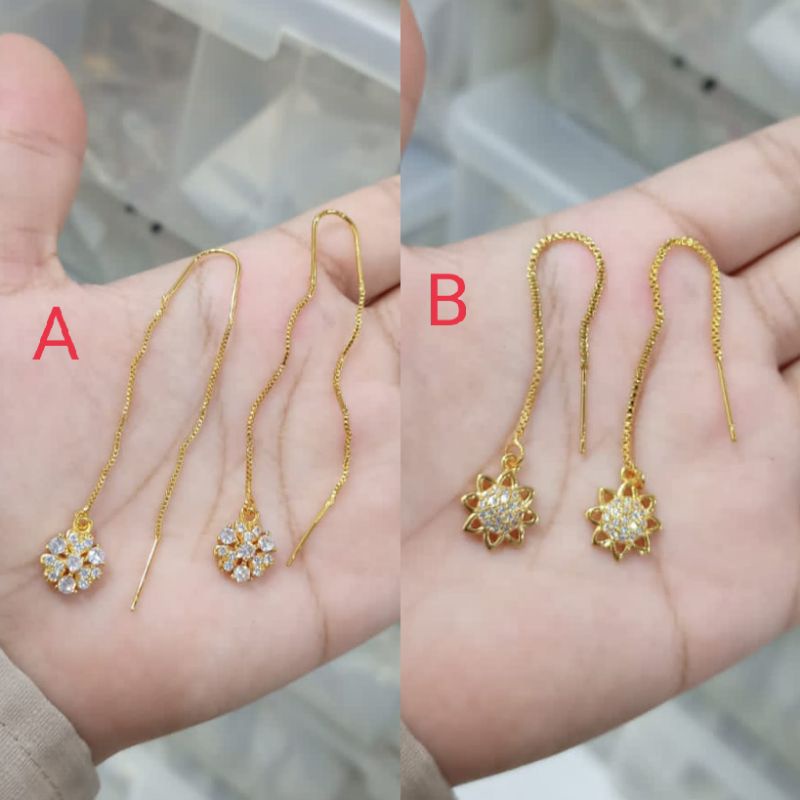 ANTING JARUM JUNTAI TERLARIS/ANTING TERMURAH/ANTING TERBARU/ANTING PANJANG DEWASA LAPIS EMAS