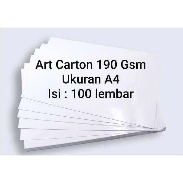 

(DISKON TERMURAH) Art Carton 190 Gsm A4 100 Lembar