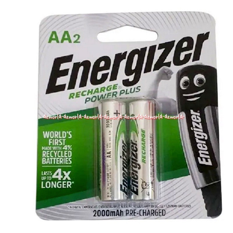 Energizer Recharge AA 2 Pcs 1200 Cycles Dapat Diisi Ulang Baterai A2