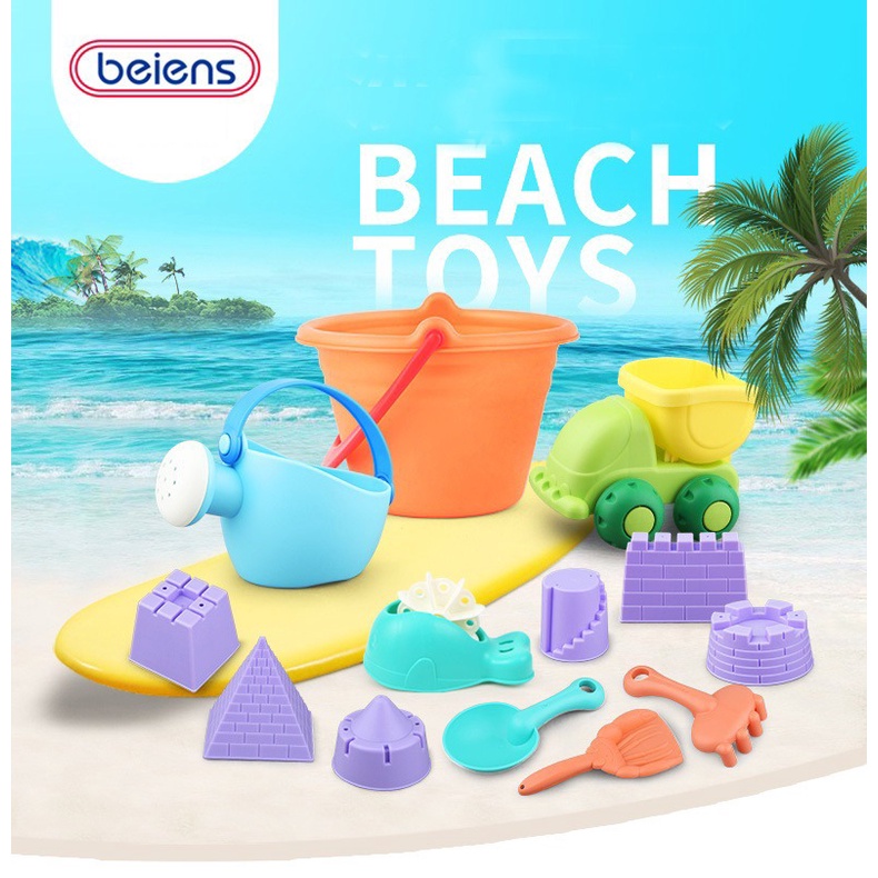 Beach Toys S M L Mainan Pantai 5pcs 12pcs 14pcs Beach Set Mainan Ember Pasir Pantai Mainan Pantai Anak Mainan Cetakan Pasir Mainan Pasir Anak