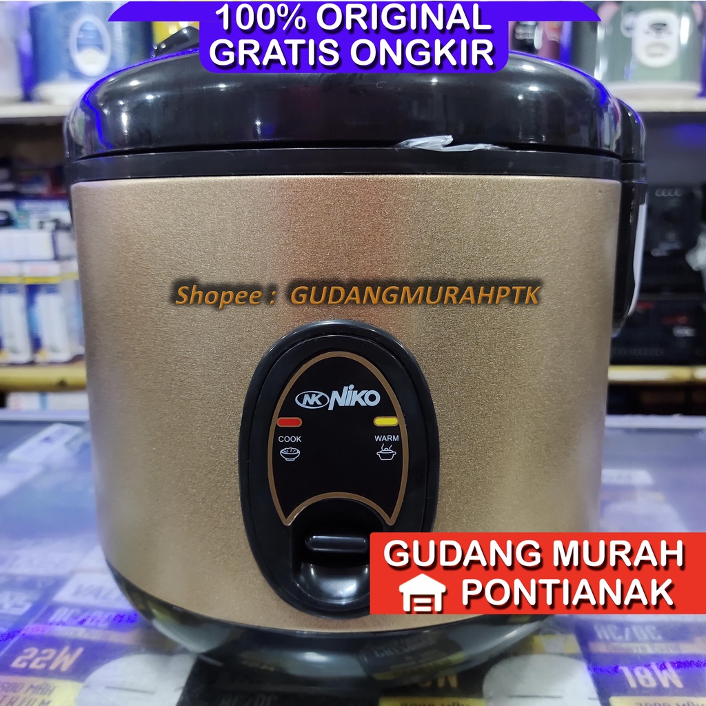 Magic Com niko Motif EMAS Kuning GOLD/Rice Cooker niko NK 12 / penanak nasi 1,2 Liter serbaguna memasak sekaligus menghangatkan