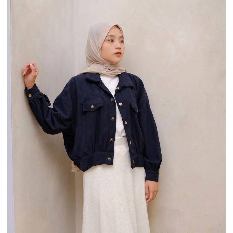 Corduroy Jacket by edmee-Navy