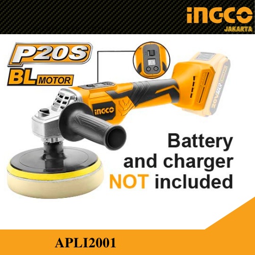 MESIN POLES MOBIL MOTOR POLISHER CORDLESS BATERAI INGCO APLI2001