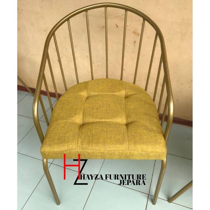 hayzafurniturejepara kursi bar cafe kursi makan besi gold kursi cafe besi