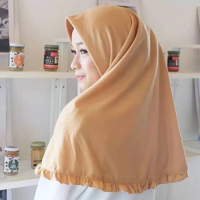 Jilbab Non Pet Wanita Model Najwa Rempel Bahan Kaos Ukuran M L XL