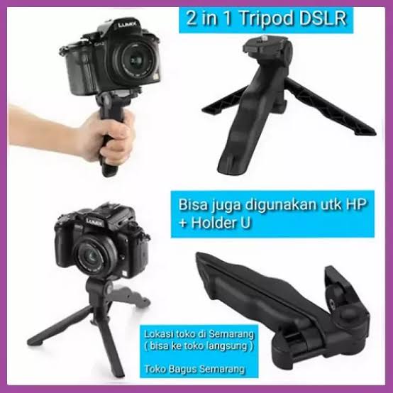 GAMA- TRIPOD MINI GENGGAM 2in1 PORTABLE MINI BISA UNTUK DSLR, GoPro, SMARPHONE