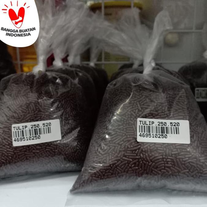 

terlaris Meises Tulip Dark Choco Rice 250gr Meses bermutu