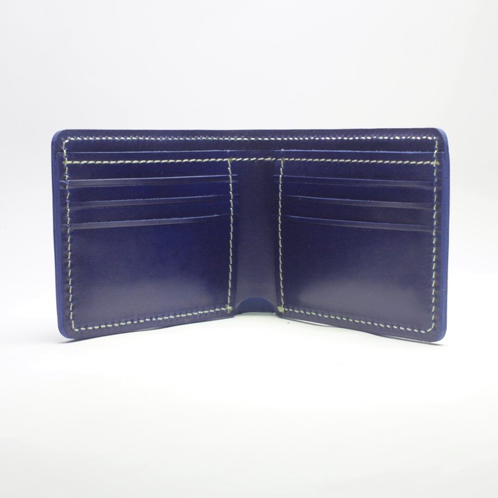 dompet pria kulit asli bifold model saku diluar warna biru - PHWL509