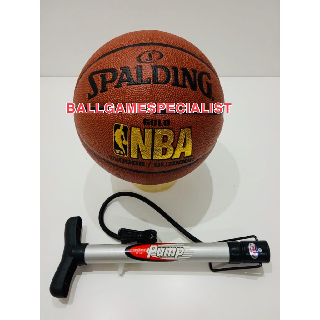 BOLA BASKET SPALDING &amp; GOLD + POMPA BESI