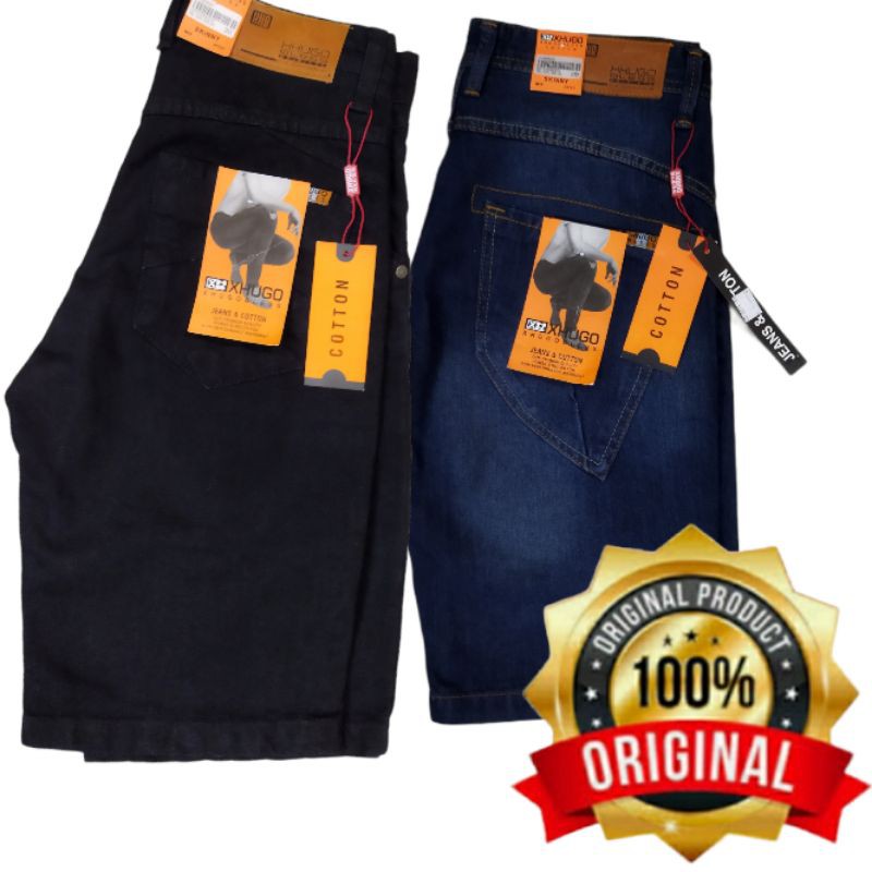 CELANA JEANS PENDEK PRIA ORIGINAL HUGO BLESS// CELANA JEANS PRIA DISTRO// CELANA JEANS COWOK