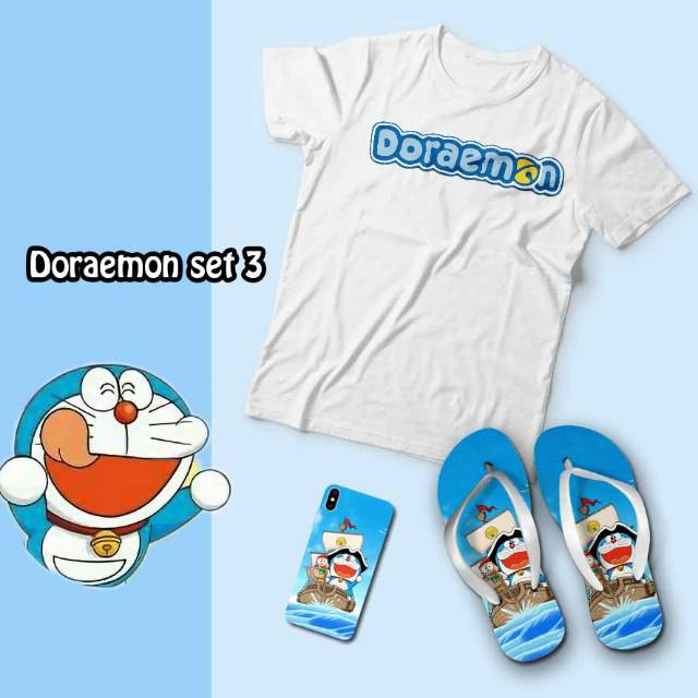 Doraemon Gift Kaos dan Sandal