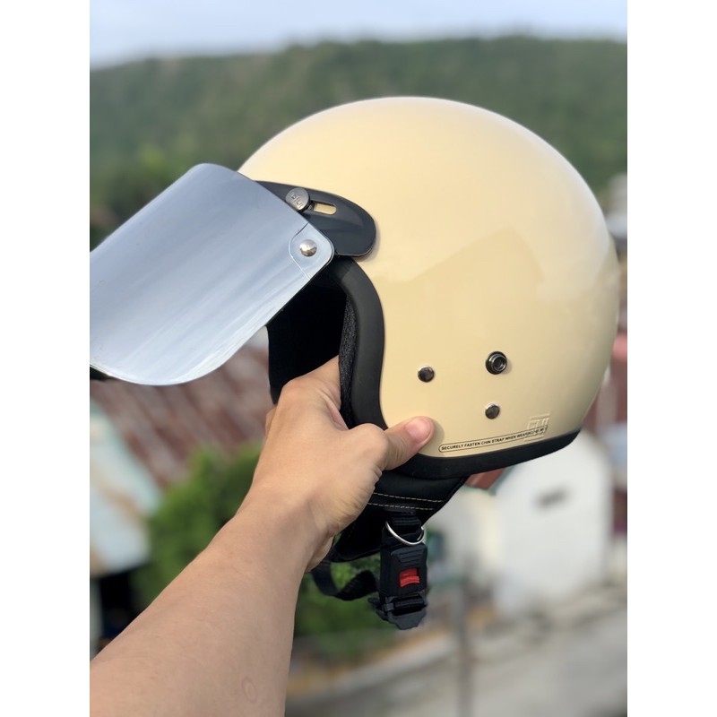 Helm Bogo Dewasa Retro Kaca Datar Sni