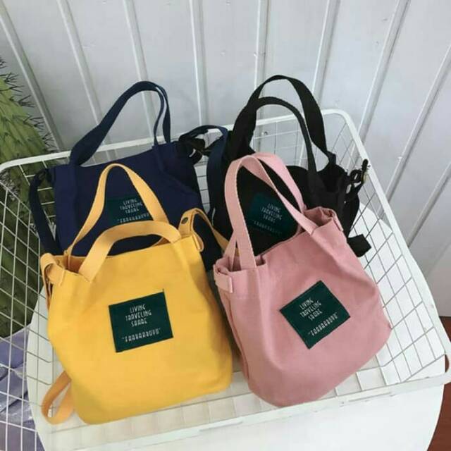 Tas Selempang Wanita Kanvas Living, Traveling, Share Shoulder Bag NEW