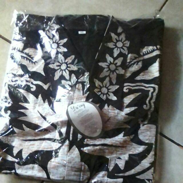 Kemeja Batik Pria/hem Batik Pria/baju Batik Modern Pria Ii Motif Hitam Manis Ahy Ii Pbi