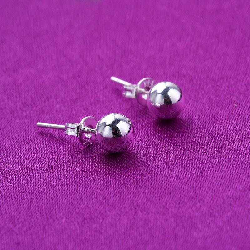 Fashion Aksesoris S925 Sterling Silver Earrings Bentuk Bola Desain Sederhana dan Joker