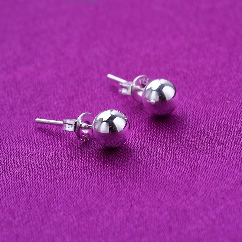 Fashion Aksesoris S925 Sterling Silver Earrings Bentuk Bola Desain Sederhana dan Joker