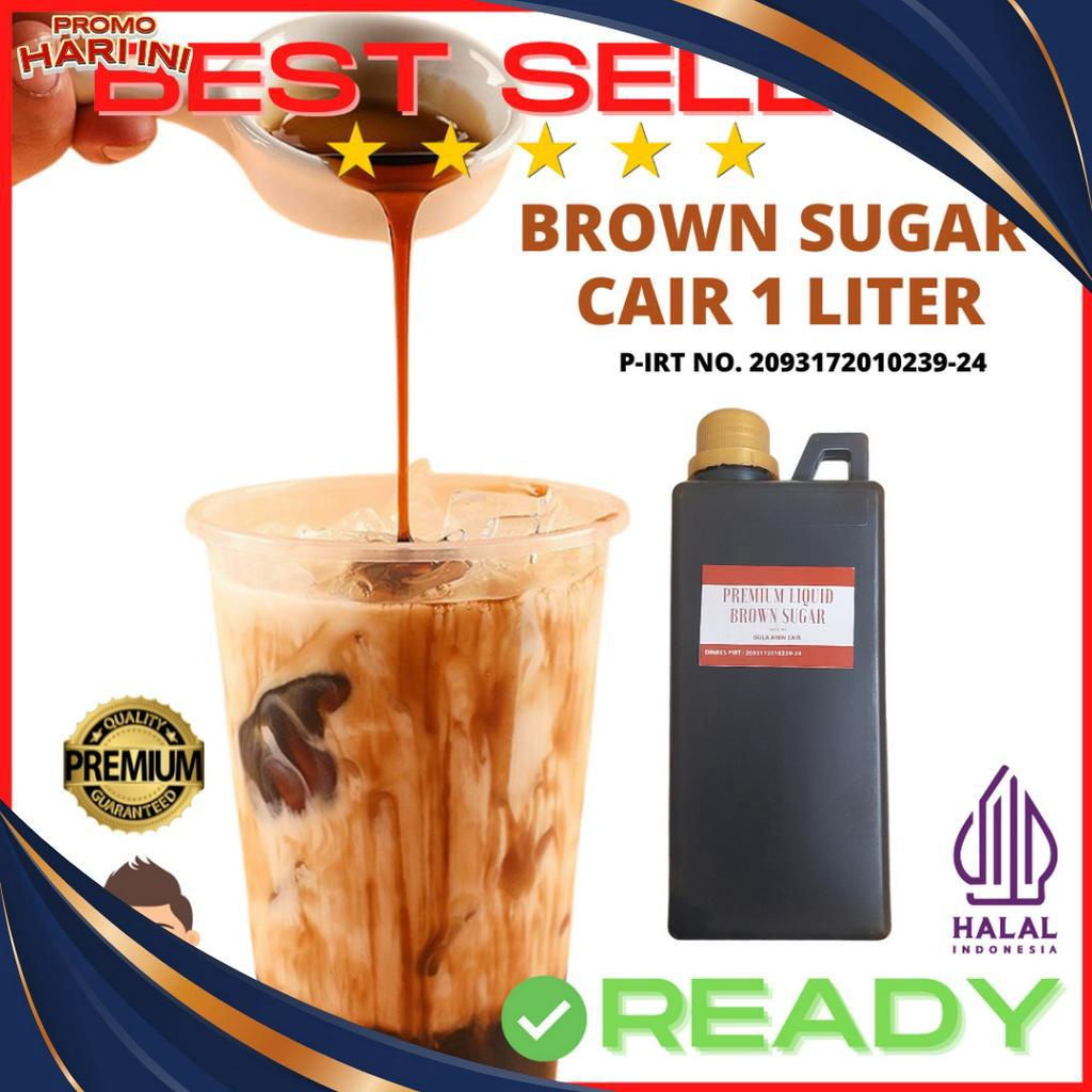 

PALING LARIS 1 Premium Organic Brown Sugar Gula Aren Gula Merah Cair 1 Liter PIRT HALAL