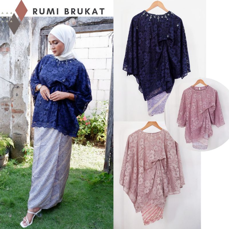 Rumi Brukat Atasan Wanita -Atasan Payet - Kebaya - Baju Kondangan - Baju Wisuda - Kebaya Payet - Bru