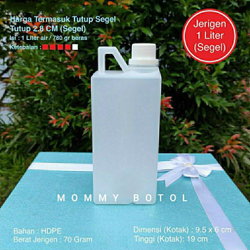 Jerigen 1 Liter HDPE segel isi 10 pcs
