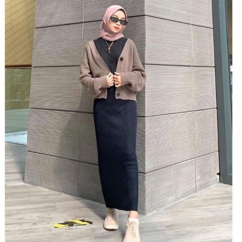 (PROMO) Rok Span Rajut scuba knit /rok span  Skirt Premium/ Rok Kint Polos 40-85 kg/HighWaist Wanita