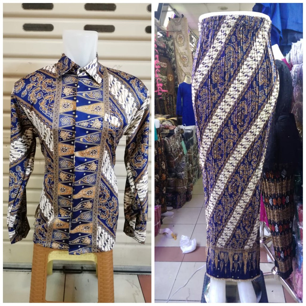 couple rok dan kemeja batik modern