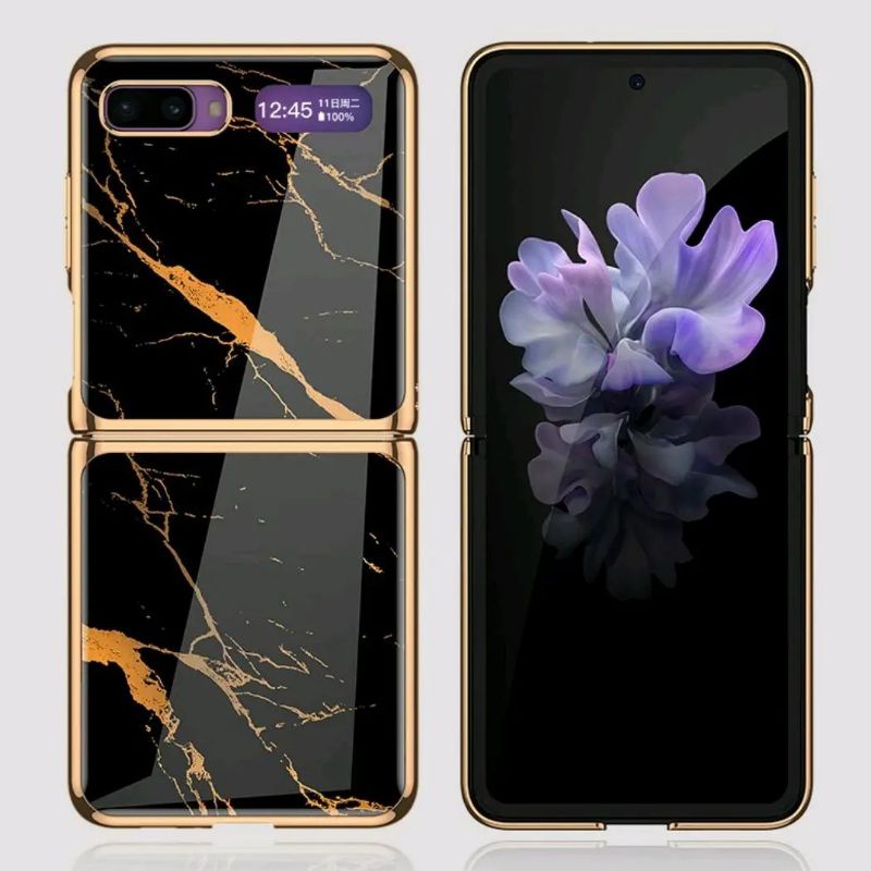 Casing GKK Samsung Galaxy Z Flip 1 Case Marble Pattern Glass Original