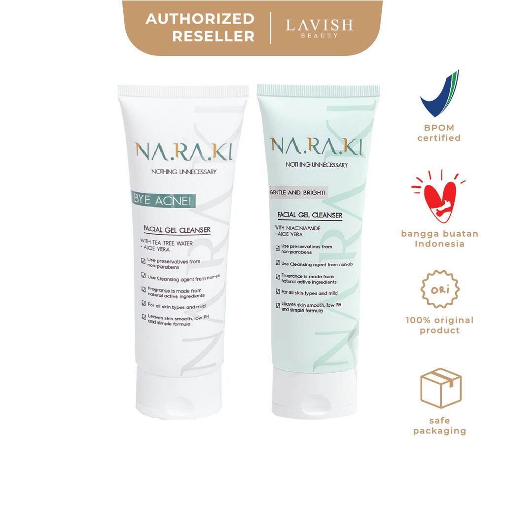 (EXP JANUARI 2026) NARAKI Bye Acne // Gentle and Bright Facial Gel Cleanser (100ml)
